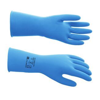 Перчатки латексные многоразовые синие, р-р S HQ Profiline /50/1