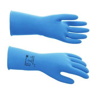 Перчатки латексные многоразовые синие, р-р M HQ Profiline /50/1