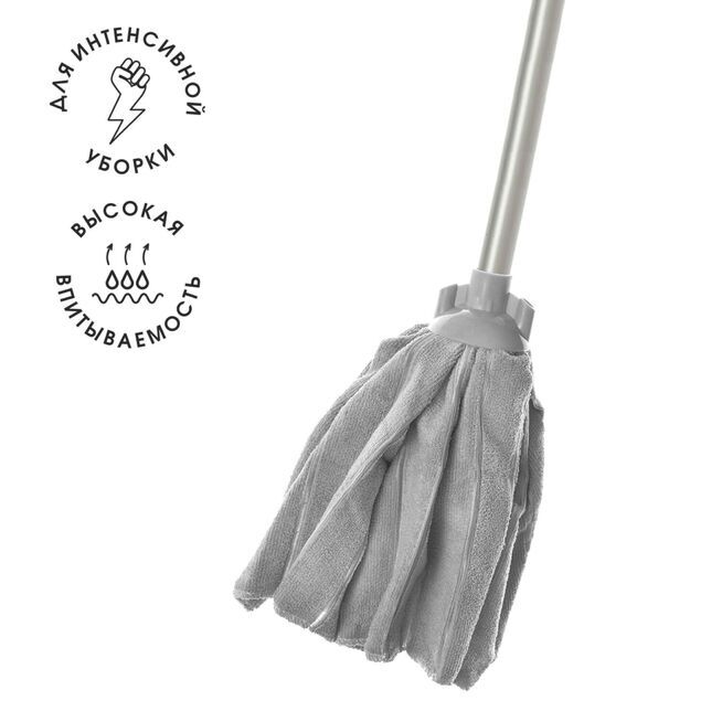 Швабра д/пола с насадкой из микроволокна ("юбка")/24/1