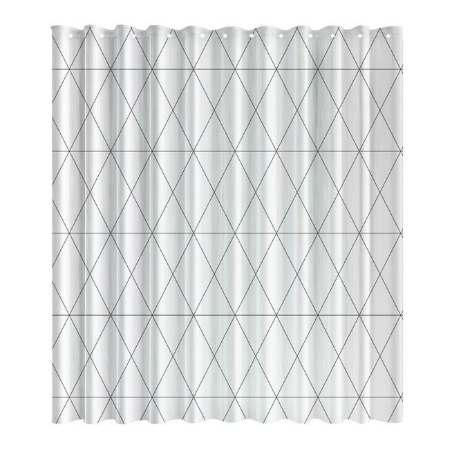 Штора для ванной с принтом "Black geometry", 180*180см,  /24/1
