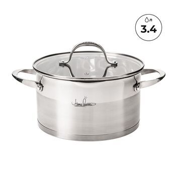 Кастрюля из нерж. стали с крышкой Home Queen Тандем, 3,4 л, 20 см, индукция/6/1