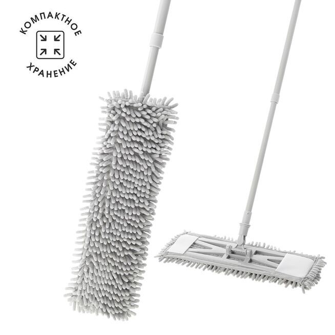 Швабра для пола с насадкой из микроволокна (шенилл)/32/1